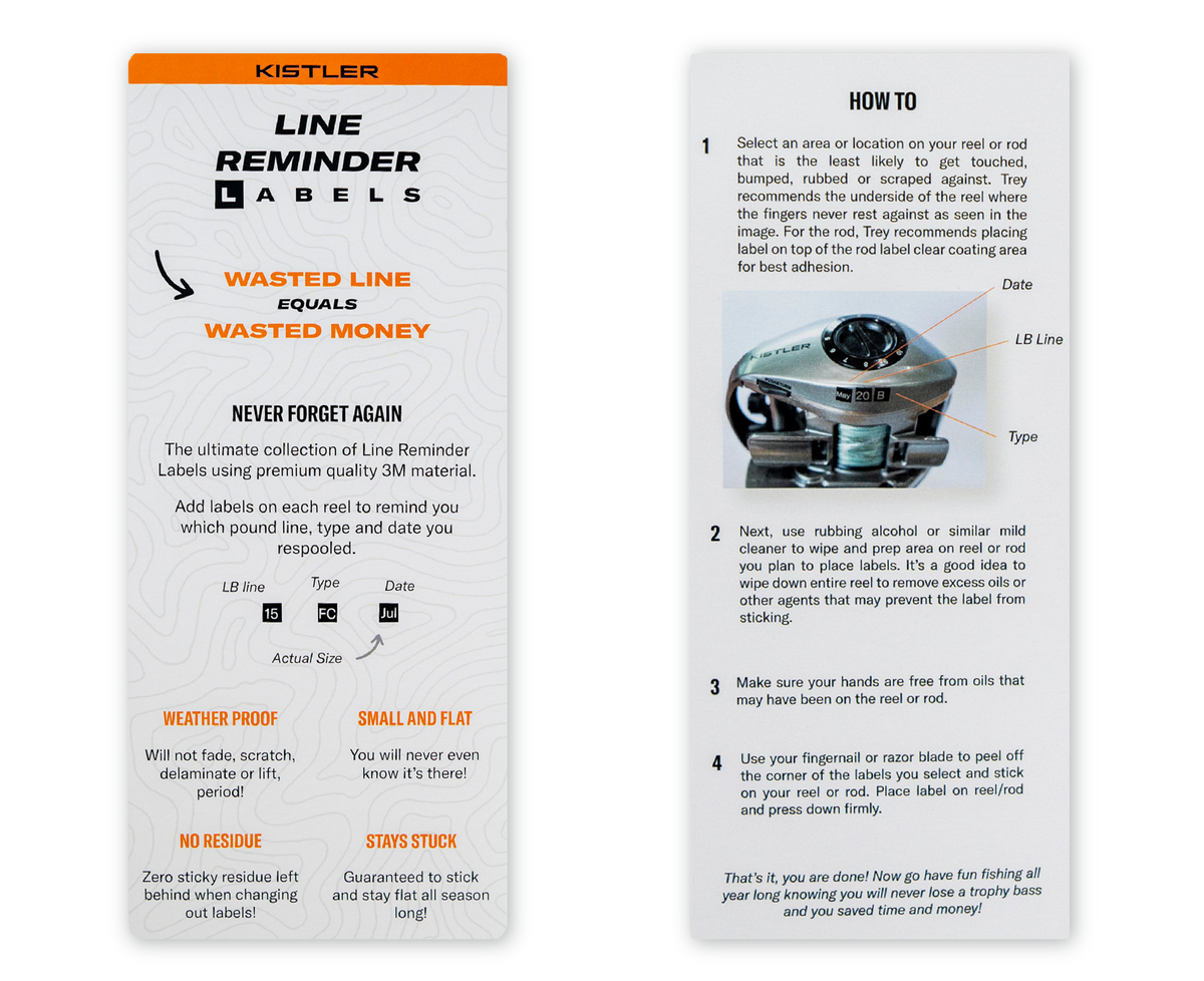 Line Reminder Labels – KISTLER Fishing