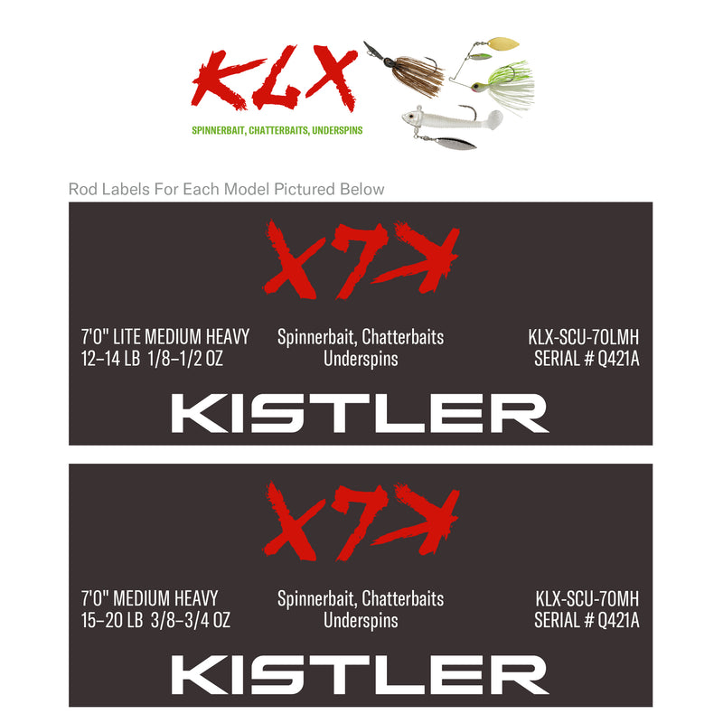 KLX Spinnerbait, Chatterbaits, Underspins Casting Rods