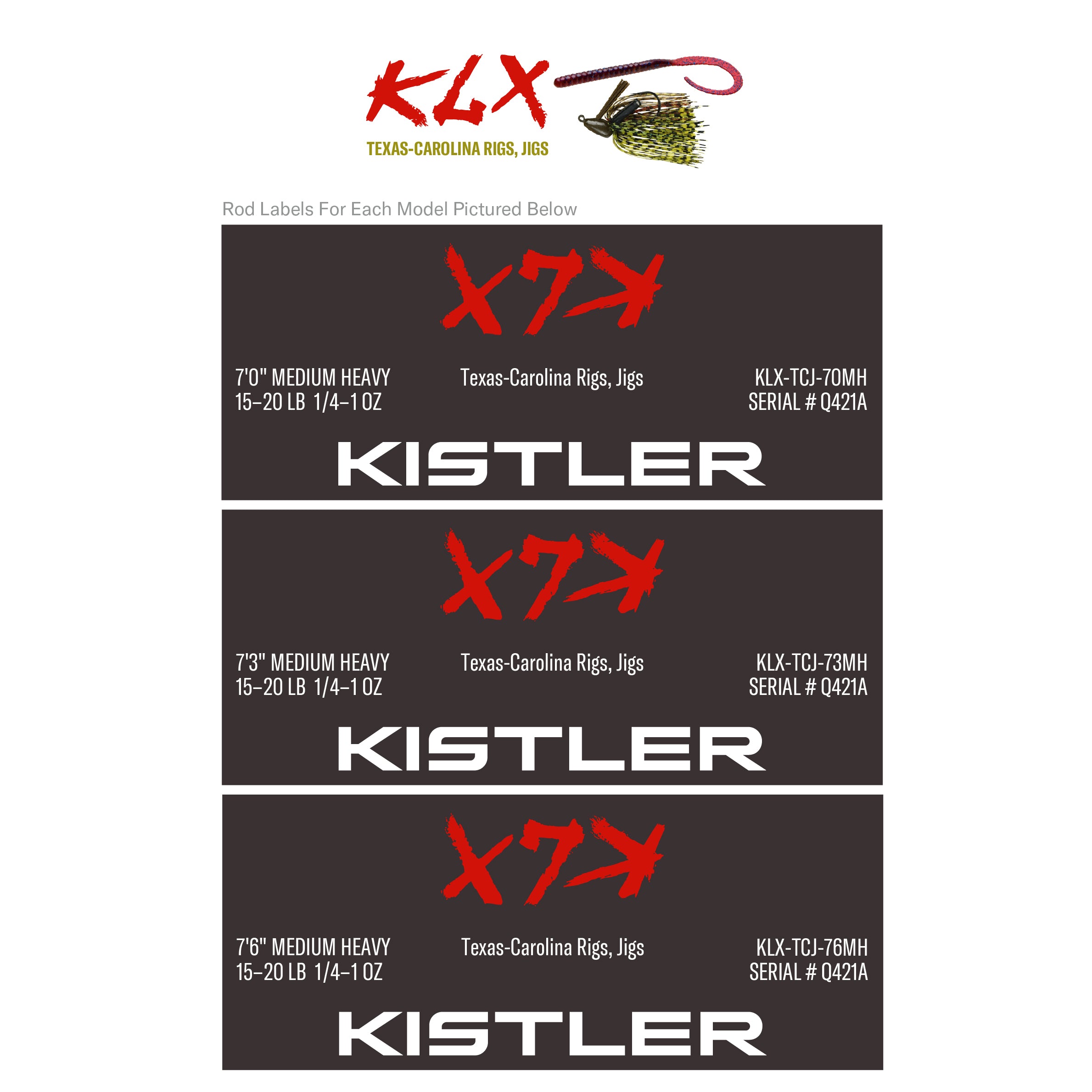 KLX Texas-Carolina Rigs, Jigs, Casting Rods – KISTLER Fishing